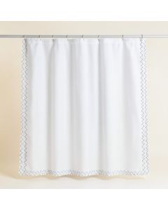 Shore Dale Shower Curtain Hanging Flat From A Plain Rod - White (synthetic illustration; no displayed measurements)
