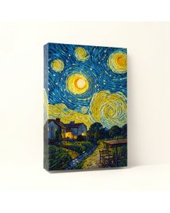 Cafe Terrace At Night By Vincent Van Gogh - Print On Canvas (synthetic illustration; no displayed measurements)