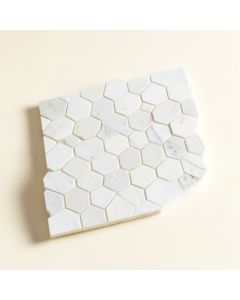Arabescato Carrara 1 '' X 1 '' Marble Honeycomb Mosaic Wall & Floor Tile (synthetic illustration; no displayed measurements)