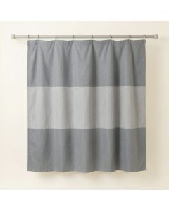 Hill Bend Shower Curtain Hanging Flat From A Plain Rod - Gray (synthetic illustration; no displayed measurements)