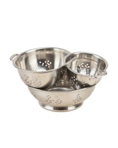 Hello Cucina 3 Piece Stainless Steel Strainer Set (synthetic illustration; no displayed measurements)