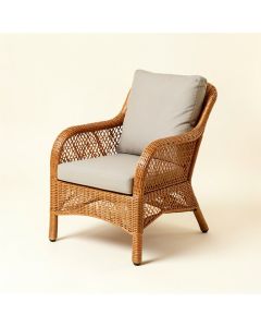 Bruges Teak Patio Chair With Cushions (synthetic illustration; no displayed measurements)