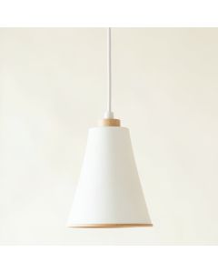 Reed Crossing Pendant Light Suspended From One Plain Cable - White (synthetic illustration; no displayed measurements)
