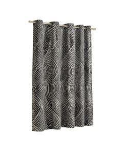 Spires Minimalist Spiral Shape Dotted Monochrome Swirling Twisting Helix Form Design Graphic Print & Text Semi-Sheer Rod Pocket Curtain Panel (synthetic illustration; no displayed measurements)
