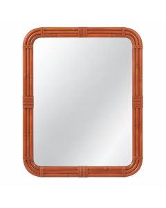 Laurel Crest Framed Wall Mirror - Terracotta