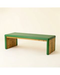 River Arc Indoor Bench - Green (synthetic illustration; no displayed measurements)