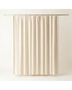 Alder Falls Shower Curtain Hanging Flat From A Plain Rod - Ivory (synthetic illustration; no displayed measurements)