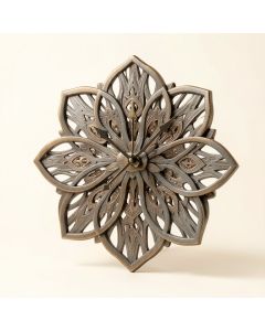 Symmetrical Fractal Flower Wall Clock (synthetic illustration; no displayed measurements)
