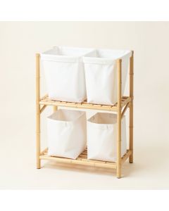 Slate Dell Laundry Sorting Station With Plain Removable Bags - White (synthetic illustration; no displayed measurements)