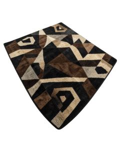 Deweese Geometric Tufted Wool Black/Dark Brown/Khaki Area Rug