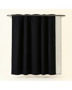 Vale Dell Shower Curtain Hanging Flat From A Plain Rod - Black (synthetic illustration; no displayed measurements)