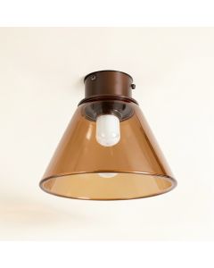 5.12 '' H Glass Bell Ceiling Fan Fitter Shade ( Screw On ) In Caramel (synthetic illustration; no displayed measurements)