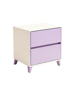 Ludgera Iron Nightstand In White/Light Purple