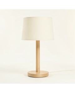 Briar Dale Table Lamp With A Plain Fabric Shade - Cream (synthetic illustration; no displayed measurements)
