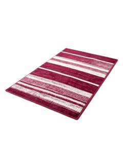 Mellott Stripe Hand-Woven Wool Magenta/White Rug