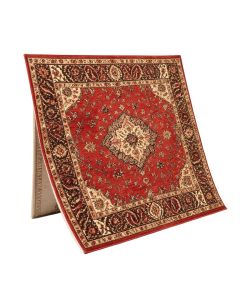 Awudi Oriental Machine Made Power Loom Wool/Polyester Red/Brown/Beige Area Rug
