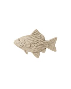 6 '' X 6 '' Cement Whole Fish Fossil Impression Decorative Accent Tile In Buff