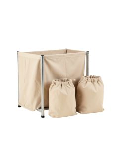 Maple Canyon Laundry Sorting Station With Plain Removable Bags - Beige