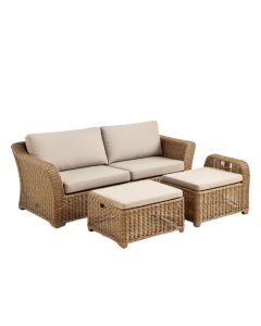 3 Piece Patio Furniture Set , Pe Wicker Rattan Outdoor Sofa