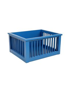Cliff Bridge Empty Furniture-Style Pet Crate - Blue