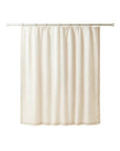 Hill Crossing Shower Curtain Hanging Flat From A Plain Rod - Ivory