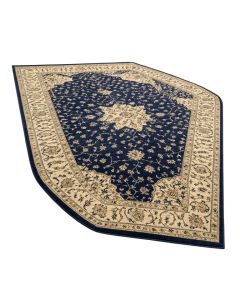 Arteaga Oriental Navy/Beige Area Rug (synthetic illustration; no displayed measurements)