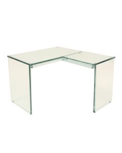 Adeleen Glass L-Shape Desk