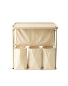 River Crest Laundry Sorting Station With Plain Removable Bags - Beige