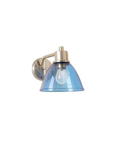 Oak Bluff Wall Sconce Mounted On A Plain Wall - Blue (synthetic illustration; no displayed measurements)