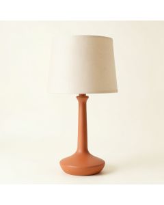 River Bend Table Lamp With A Plain Fabric Shade - Terracotta (synthetic illustration; no displayed measurements)