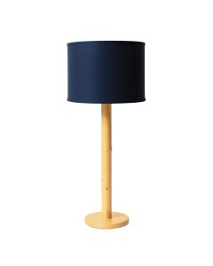 Vale Bridge Floor Lamp With A Plain Fabric Shade - Navy (synthetic illustration; no displayed measurements)