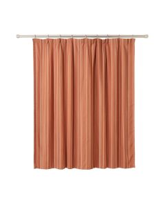 Cedar Branch Shower Curtain Hanging Flat From A Plain Rod - Terracotta (synthetic illustration; no displayed measurements)