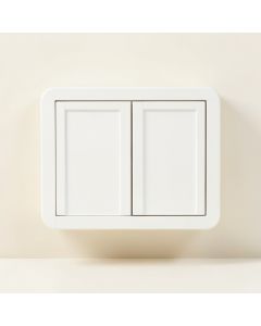 Pine Edge Wall-Mounted Entry Cabinet - White (synthetic illustration; no displayed measurements)