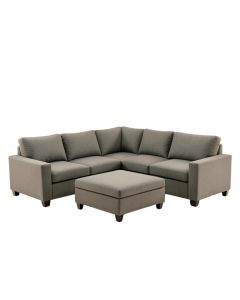 Clarita 158 '' Wide Symmetrical Modular Corner Sectional With Ottoman