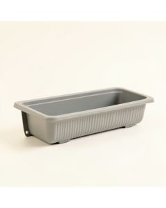 Cedar Canyon Empty Railing Planter With Integral Brackets - Gray (synthetic illustration; no displayed measurements)