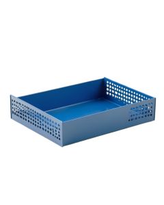 Linden Crossing Empty Under-Desk Cable Tray - Blue (synthetic illustration; no displayed measurements)