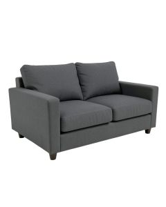 Samba Charcoal Grey Upholstered Recessed Arm Loveseat (synthetic illustration; no displayed measurements)