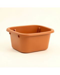 Meadow Canyon Empty Railing Planter With Integral Brackets - Terracotta (synthetic illustration; no displayed measurements)