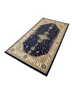 Landes Oriental Dark Blue/Beige Area Rug