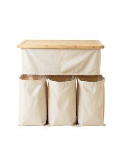 Clay Brook Laundry Sorting Station With Plain Removable Bags - Beige (synthetic illustration; no displayed measurements)