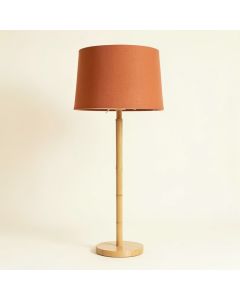 Rowan Brook Floor Lamp With A Plain Fabric Shade - Terracotta (synthetic illustration; no displayed measurements)