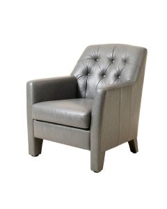 Brylinn Tufted Leather Upholstered Dining Chair In Gray (synthetic illustration; no displayed measurements)
