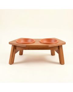 Shore Bend Pet Feeding Stand With Two Plain Empty Bowls - Terracotta (synthetic illustration; no displayed measurements)