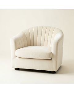 Reed Crest Upholstered Armchair - Ivory (synthetic illustration; no displayed measurements)