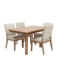 Abraheem Butterfly Leaf Rubberwood Solid Wood Dining Set