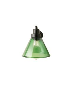 Cove Dell Wall Sconce Mounted On A Plain Wall - Green