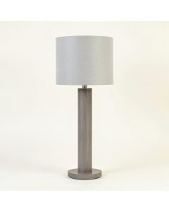 Lake Bend Floor Lamp With A Plain Fabric Shade - Gray (synthetic illustration; no displayed measurements)