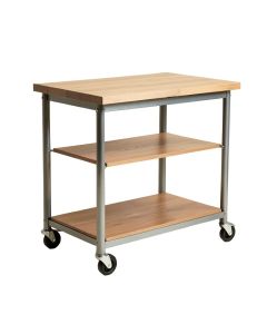 Grover Wooden Kitchen Cart With Metal