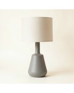 Reed Canyon Table Lamp With A Plain Fabric Shade - Gray (synthetic illustration; no displayed measurements)