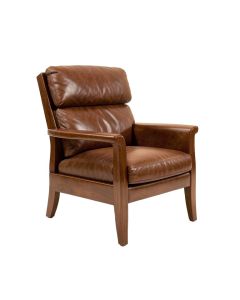 Chippendale 33 '' Wide Genuine Leather Manual Wing Chair Recliner (synthetic illustration; no displayed measurements)